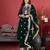 Floral Embroidered Sequinned Velvet Straight Kurta with Trousers & Dupatta