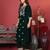 Floral Embroidered Sequinned Velvet Straight Kurta with Trousers & Dupatta