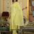 Floral Embroidered V-Neck Thread Work Straight Kurta With Trousers & Dupatta