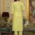 Floral Embroidered V-Neck Thread Work Straight Kurta With Trousers & Dupatta