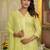 Floral Embroidered V-Neck Thread Work Straight Kurta With Trousers & Dupatta