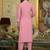Floral Regular Thread Work Pure Cotton Straight Kurta With Trousers & Dupatta