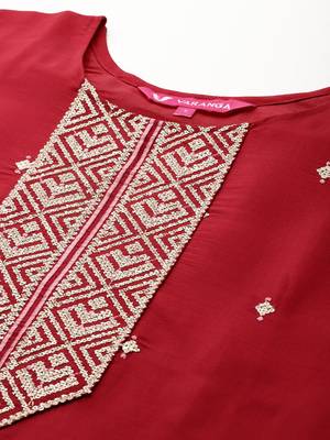 Ethnic Motifs Embroidered Sequinned Kurta With Trousers & Dupatta 2