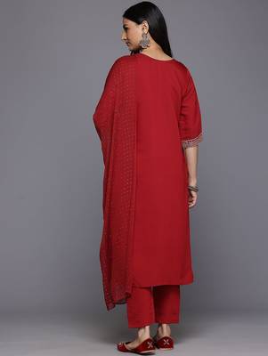 Ethnic Motifs Embroidered Sequinned Kurta With Trousers & Dupatta 7