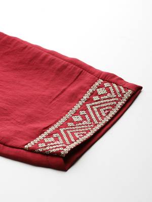Ethnic Motifs Embroidered Sequinned Kurta With Trousers & Dupatta 9