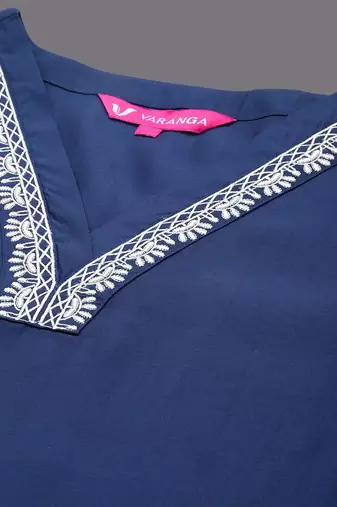 Ethnic Thread Embroidered Kurta & Trousers With Dupatta
