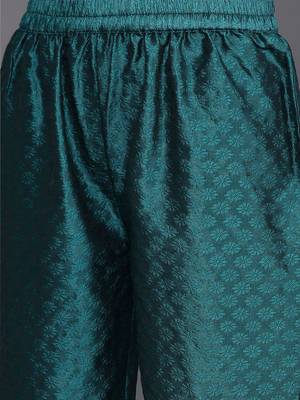 Yoke Design Sequinned Straight Kurta & Trousers With Dupatta 3