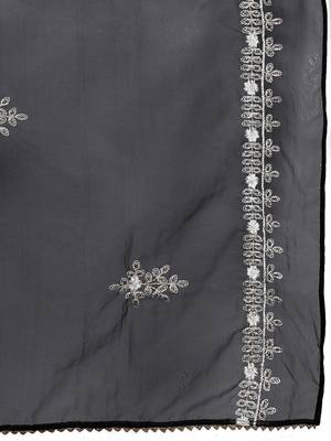 Ethnic Thread Embroidered Kurta With Trousers & Dupatta 4