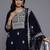 Floral Embroidered Thread Work Kurta With Trousers & Dupatta