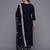 Floral Embroidered Thread Work Kurta With Trousers & Dupatta