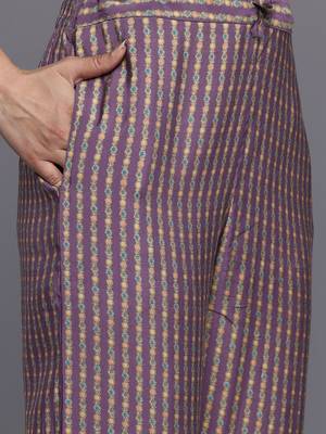Ethnic Floral Printed Sequinned Kurta With Trousers & Dupatta 3