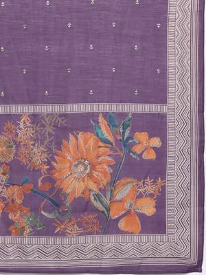 Ethnic Floral Printed Sequinned Kurta With Trousers & Dupatta 4