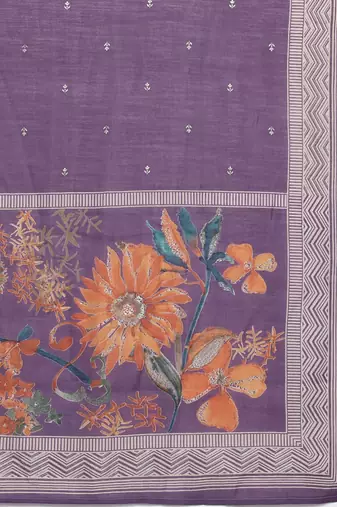 Ethnic Floral Printed Sequinned Kurta With Trousers & Dupatta