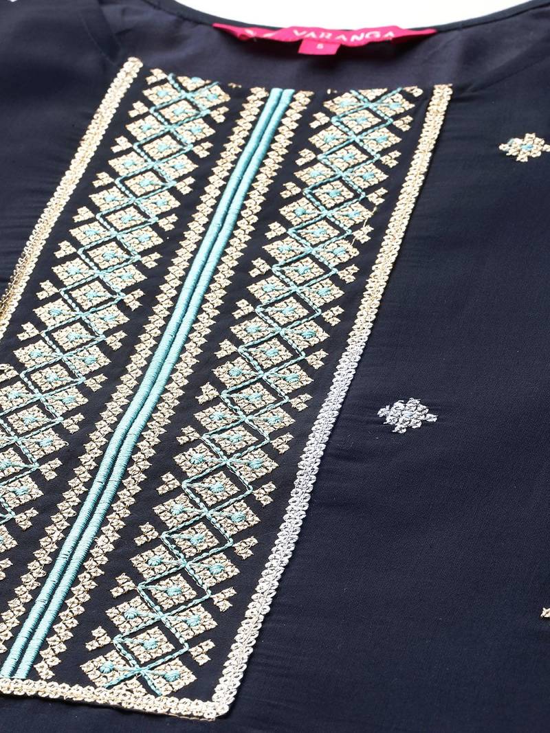 Ethnic Motifs Embroidered Kurta With Trousers & Dupatta