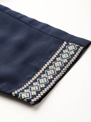 Ethnic Motifs Embroidered Kurta With Trousers & Dupatta 9