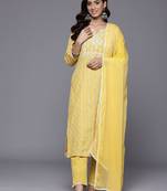 Women Regular Thread Work Kurta with Trousers & With Dupatta