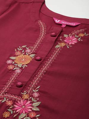 Women Embroidered Kurta with Trousers & Dupatta 2