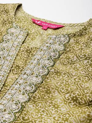 Ethnic Motifs Printed Zari Kurta With Trousers & Dupatta 3