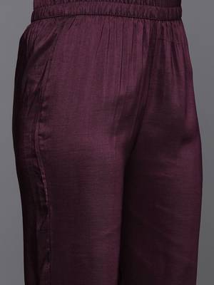 Floral Embroidered Thread Work Kurta With Trousers & Dupatta 3