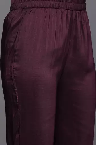 Floral Embroidered Thread Work Kurta With Trousers & Dupatta