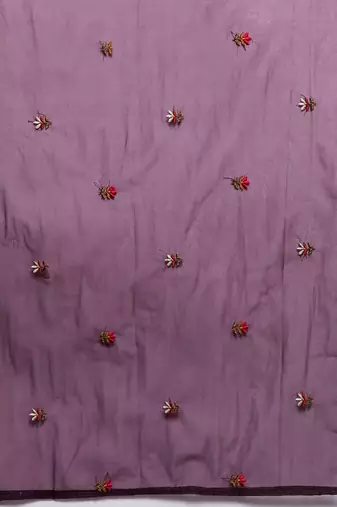 Floral Embroidered Thread Work Kurta With Trousers & Dupatta