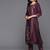 Floral Embroidered Thread Work Kurta With Trousers & Dupatta