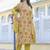Yellow Printed Mirror Work Pure Cotton Straight Kurta With Trousers & Dupatta