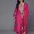 Round Neck Floral Embroidered Regular Straight Kurta with Trousers & With Dupatta