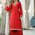 Ethnic Motifs Embroidered Straight Kurta & Trousers With Dupatta