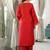 Ethnic Motifs Embroidered Straight Kurta & Trousers With Dupatta