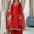 Ethnic Motifs Embroidered Straight Kurta & Trousers With Dupatta