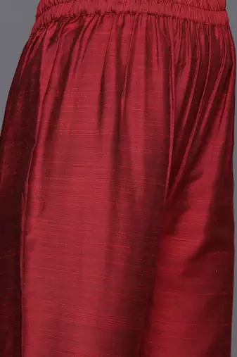 Embroidered Mirror Work Kurta with Trousers & Dupatta