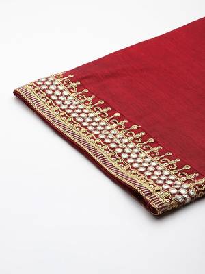 Embroidered Mirror Work Kurta with Trousers & Dupatta 9