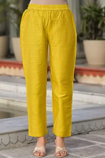 Ethnic Motifs Yoke Design Regular Thread Work Kurta with Trousers & With Dupatta