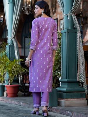 Ethnic Motifs Printed Mirror Work Pure Cotton Kurta With Trouser & Dupatta 5