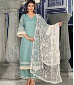 Regular Kurta with Trousers & Dupatta