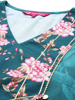 Floral Printed Regular Kurta with Trousers & Dupatta 2