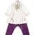 Off white purple embroidered viscose kurti set