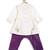 Off white purple embroidered viscose kurti set