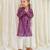 Purple embroidered cotton kurta set