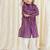 Purple embroidered cotton kurta set