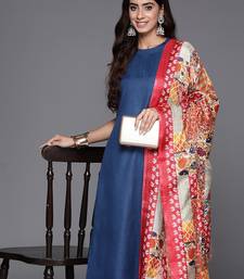 Halter Neck Regular Kurta with Trousers & Dupatta