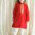 Red embroidered viscose kurta set