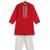 Red embroidered viscose kurta set