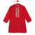 Red embroidered viscose kurta set