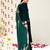 Teal Green Ethnic Motifs Yoke Design Zari Velvet Kurta With Trousers & Dupatta