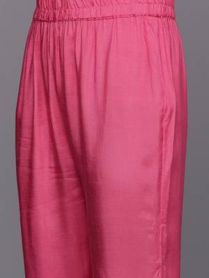Women Floral Yoke Design Regular Pure Cotton Kurta with Trousers & Dupatta 3