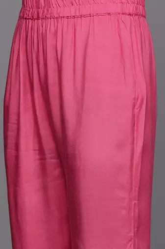 Women Floral Yoke Design Regular Pure Cotton Kurta with Trousers & Dupatta