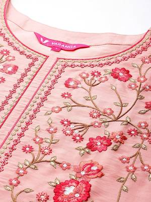 Women Floral Embroidered Regular Thread Work Kurta with Trousers & Dupatta 2
