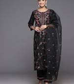 Women Floral Embroidered Regular Thread Work Kurta with Trousers & Dupatta